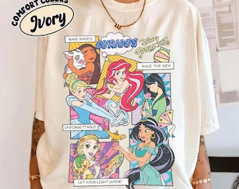 Retro Princess Happily Ever After Png, Watercolor Princesses Png, Retro Colorful Castle Png, Digital File Download