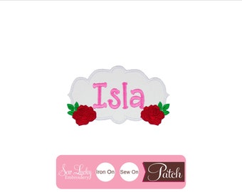 Roses Patch - Personalized Patch - Name Patch - Iron on patch - Sew on patch - Applique patch