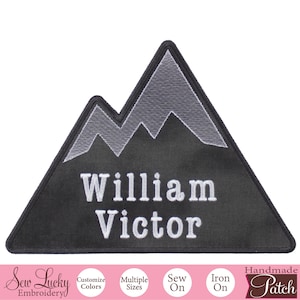 Woodland Mountain Patch - Personalized Patch - Custom Name Patch - Iron on patch - Sew on patch - Applique patch - Embroidery patch