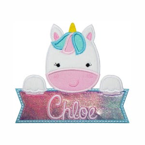 Happy Unicorn Name Patch - Personalized Patch - Iron on patch - Sew on patch - Applique patch