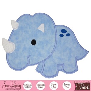 Triceratops Dinosaur Patch - Animal patch - Iron on patch - Sew on patch - Applique patch