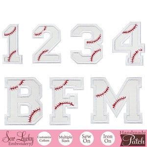 Baseball Number or Letter Patch - Birthday Patch - Iron on patch - Sew on patch - Applique patch