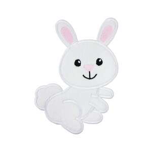 Spring Bunny Patch - Animal Patch - Easter Patch - Iron on patch - Sew on patch - Applique patch