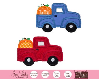 Pumpkin Truck Patch - Fall Patch - Iron on patch - Sew on patch - Applique patch