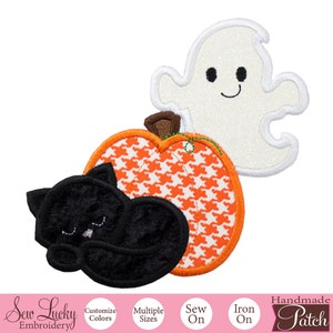 Scaredy Cat Patch - Pumpkin Patch - Halloween Patch - Ghost patch - Iron on patch - Sew on patch - Applique patch