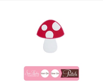 Mushroom Patch - Food Patch - Iron on patch - Sew on patch - Applique patch