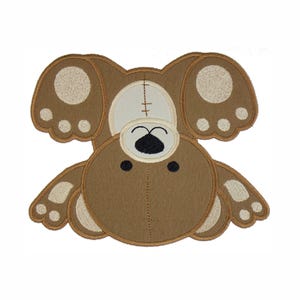 Upside Down Bear Patch - Animal Patch - Iron on patch - Sew on patch - Applique patch