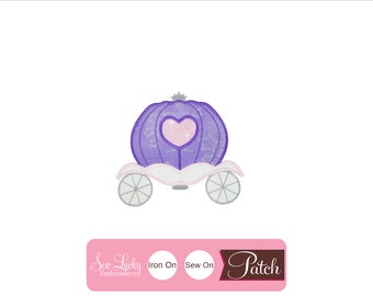 Princess Carriage in Purple Patch - Fairy Tale Patch -  Iron on patch - Sew on patch - Applique patch