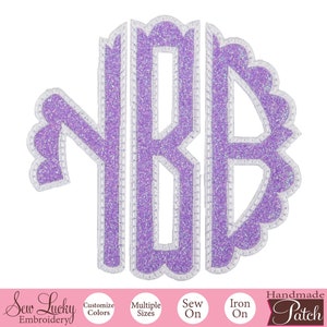 Glitter Monogram Patch - Personalized Patch - Custom Monogram Patch - Makeup Bag Patch - Backpack Patch - Jacket Patch