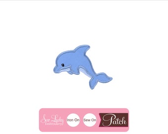 Boy Dolphin Patch - Iron on patch - Sew on patch - Applique patch