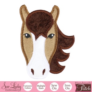 Boy Horse Head Patch - Animal Patch - Iron on patch - Sew on patch - Applique patch