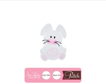 Cute Bunny Patch - Personalized patch - Monogram Patch - Easter patch - Animal patch - Iron on patch - Sew on patch - Applique patch