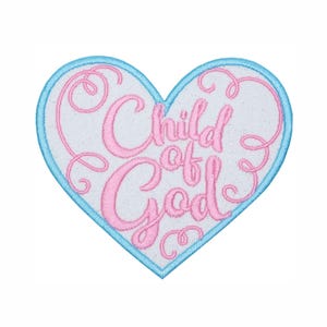 Child of God Heart Patch: Glitter Religious Applique
