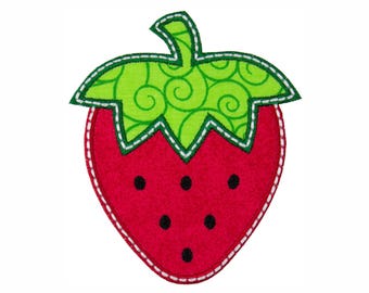 Strawberry Applique Patch - Iron On or Sew On