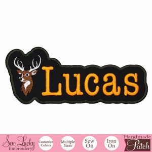 Personalized name patch with custom name of your choice and Deer Head
