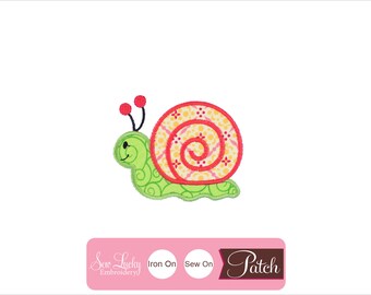 Snail Patch - Animal Patch - Iron on patch - Sew on patch - Applique patch