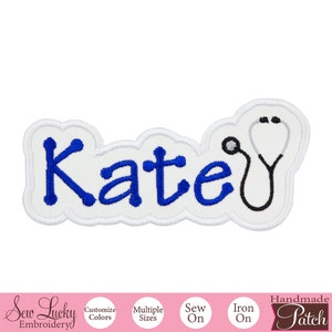 Stethoscope Personalized name patch with custom name of your choice and stethoscope