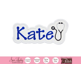 Stethoscope Personalized name patch with custom name of your choice and stethoscope