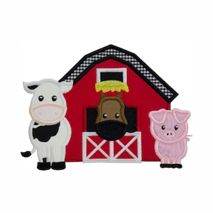 Barn Animal Farm Patch - Country patch - Rustic patch - Iron on patch - Sew on patch - Applique patch