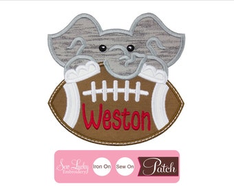 Elephant Boy Football Patch - Personalized Patch - Animal Patch - Sports Patch - Iron on patch - Sew on patch - Applique patch