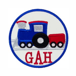 Railroad Train Monogram Circle Patch - Personalized  Iron or Sew on