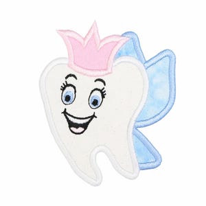 Girl Tooth Fairy Embroidered Patch: Iron-On or Sew-On