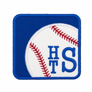 Baseball Monogram Patch Custom Initials Embroidered Sports Patch for Boys Jackets, Bags, or Team Gear Iron-On or Sew-On