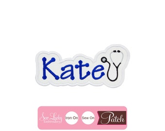 Stethoscope Personalized name patch with custom name of your choice and stethoscope