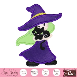 Halloween Witch Patch - Iron on patch - Sew on patch - Applique patch
