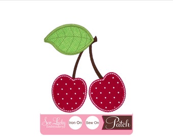 Cherries Patch  - Food Patch - Iron on patch - Sew on patch - Applique patch - Embroidered patch