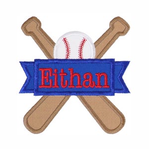 Parche con nombre de bate de béisbol - Parche personalizado - Parche para coser - Parche para planchar - Aplique bordado