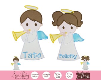 Boy Angel Personalized Patch - Custom Patch - Christmas Patch - Iron on patch - Sew on patch - Applique patch - Embroidered patch