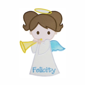 Personalized Angel Name Patch | Custom Guardian Angel Patch for Baby Blanket or Quilt, Baptism Gift Patch, Nursery Keepsake