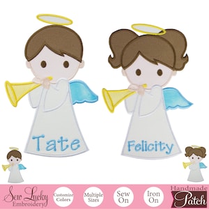 Girl Christmas Angel Patch - Personalized patch - Stocking Patch - Iron on patch - Sew on patch - Applique patch