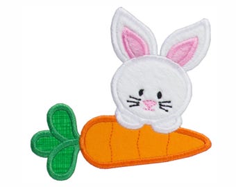 Bunny and Carrot Applique Patch - Easter Animal Patch