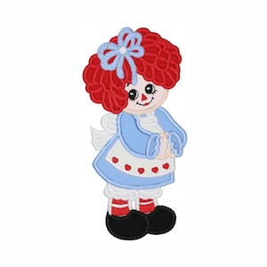 Raggedy Ann Embroidery Patch Vintage Rag Doll Applique for Jackets Bags or Nursery Décor