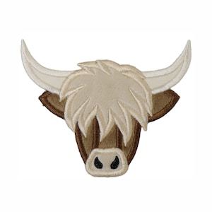 Highland Cow Patch - Animal Patch - Western Patch - Iron on patch - Sew on patch - Applique patch