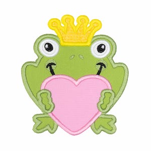 Embroidered Prince Frog Patch: Iron-On or Sew-On Applique
