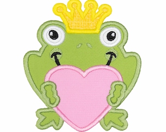 Embroidered Prince Frog Patch: Iron-On or Sew-On Applique
