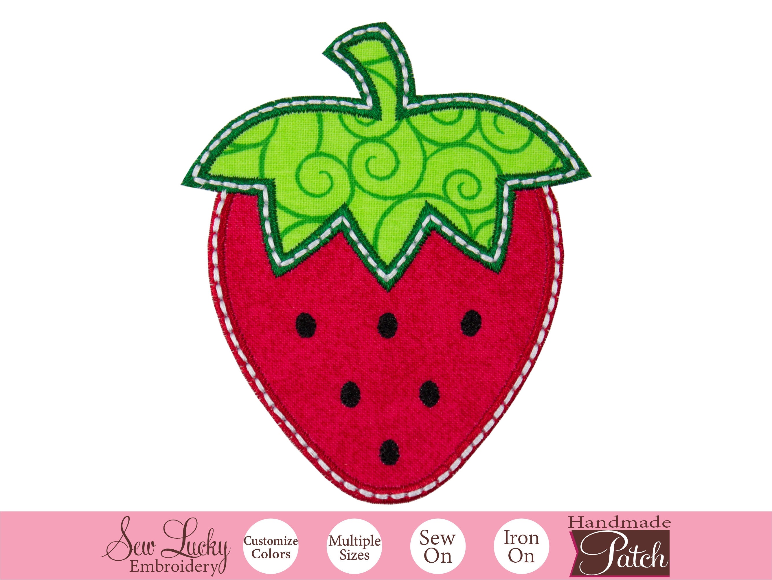 Patch Ricamata Fragola - Distintivo Da Stirare O Cucire, 6x8,1 Cm, Per Abiti, Borse E Hobby Creativi