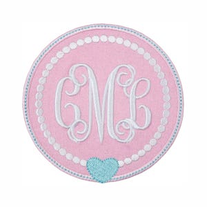 Custom Monogram Heart Patch - Personalized Sweetheart Applique with Name - Iron On or Sew On Embroidered Patch for Bags, Jackets, Gifts
