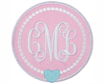 Custom Monogram Heart Patch - Personalized Sweetheart Applique with Name - Iron On or Sew On Embroidered Patch for Bags, Jackets, Gifts