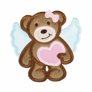Angel Bear Embroidered Patch | Memorial Teddy Bear Iron On or Sew On Applique
