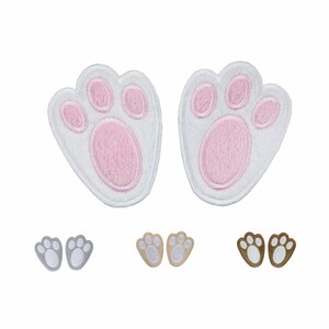 Bunny Feet Patch - Easter Patch - Paw Print Patch - Iron on patch - Sew on patch - Applique Patch