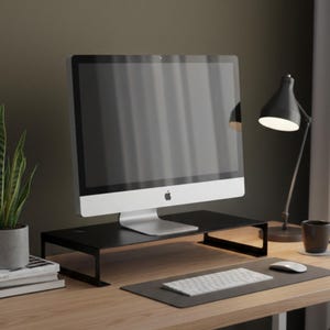 Metal Monitor Stand Riser, Desk Organizer for Computer, Home Office Screen Shelf