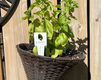 Modern/Minimalist Herb Garden Markers | PETG Weatherproof Plant Stakes both Indoor and Outdoor | Botanical Herb Labels Set of 8 | 3D Printed