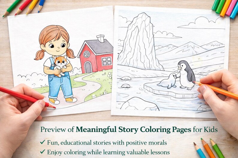 Story-based Coloring Pages for Kids | Classic Fables Coloring Book ...