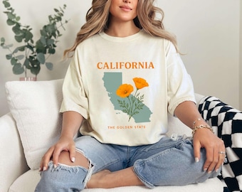 California Poppy Botanical Print | State Flower Wildflower Wall Art