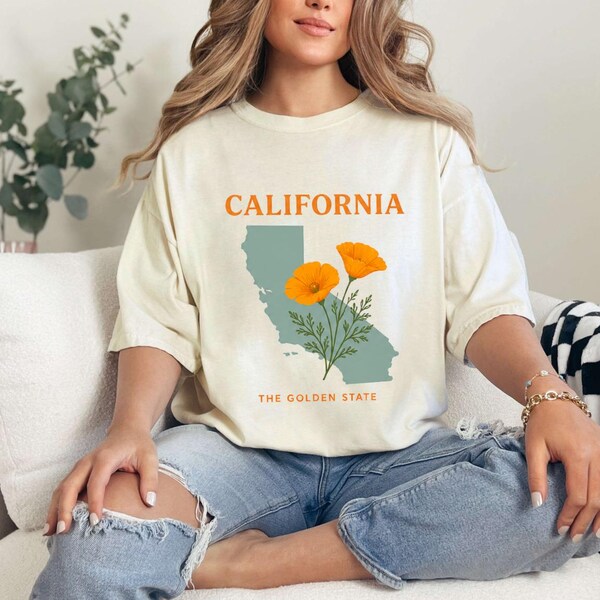 California Poppy Botanical Print | State Flower Wildflower Wall Art