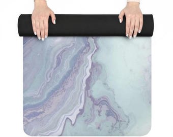 Pastel Marble Geode Yoga Mat | Microfiber Suede Non-Slip Exercise Mat